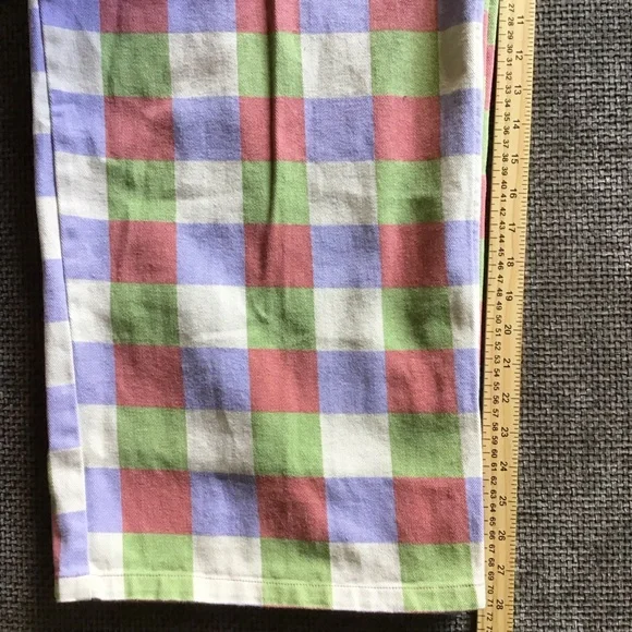 Lucy & Yak L.E. Cole Gingham Wide Leg Jeans W34/R Cotton Dopamine Dressing Indie - Picture 12 of 13